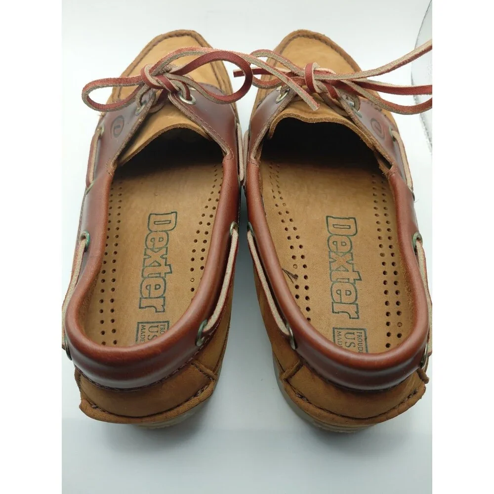 Vintage Dexter Mens Navigator II Boat Shoes 7.5M Tan Leather Casual Deck Loafers